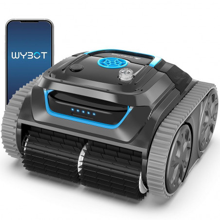 Безкабелен робот за почистване на басейни Wybot S1, 80W, Li-Ion 6400 mAh, За до 120 м2, 6 режима, SMART, Автономия до 200 минути, Self-parking, Auto-reverse, IPX8, Черен