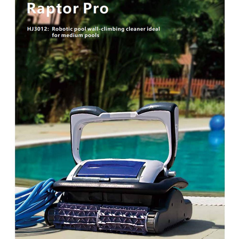 Робот за почистване на басейни Wybot Raptor Pro, 150W, За до 200 м2, 3 режима на почистване, 3 режима на движение, Троен мотор, Черен