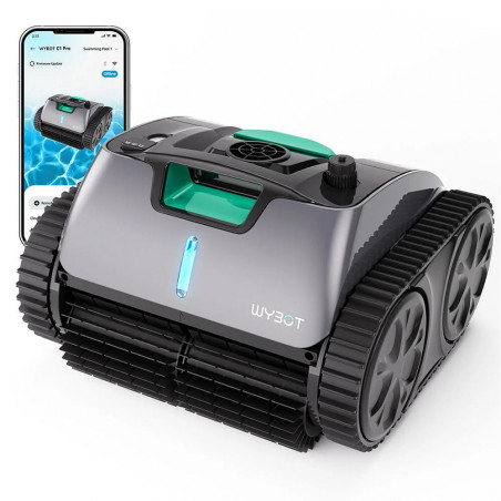 Безкабелен робот за почистване на басейни Wybot C1 Pro, 65W, SMART, За до 150 м2, 3 режима, Self-parking, Auto-reverse, IPX8, Сив