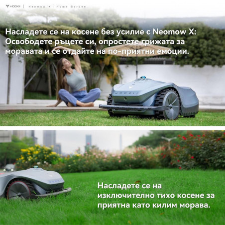 Косачка-робот HOOKII Neomow X Pro, 6000 м2, 4 режима, Работа без ограничителен кабел или антени, 60 dB, Wi-Fi, 4G, Bluetooth, Автономия 180 минути, Сив