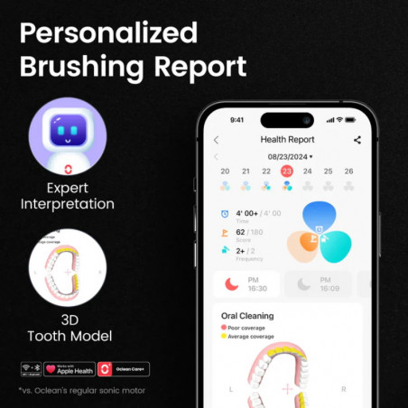 Електрическа четка за зъби Oclean X Ultra 20, AI гласов асистент, 84000 об/мин, Wi-Fi, Bluetooth, Touch screen, До 40 дни автономност, Зелен