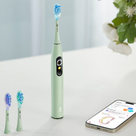 Електрическа четка за зъби Oclean X Ultra 20, AI гласов асистент, 84000 об/мин, Wi-Fi, Bluetooth, Touch screen, До 40 дни автономност, Зелен