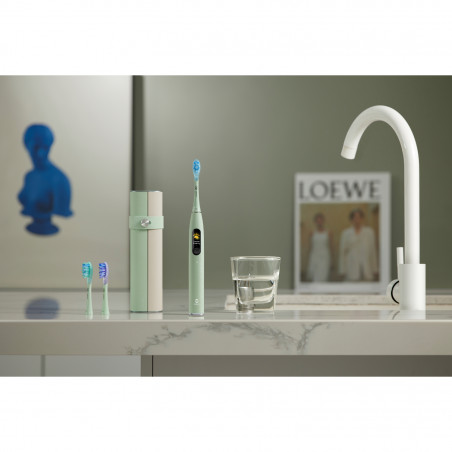 Електрическа четка за зъби Oclean X Ultra 20 S, 84000 об/мин, AI, Интелигентни сензори, Bluetooth, Wi-Fi, Адаптация към ортодонтско лечение, LED, 3 глави, Зелен