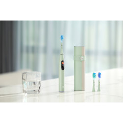Електрическа четка за зъби Oclean X Ultra 20 S, 84000 об/мин, AI, Интелигентни сензори, Bluetooth, Wi-Fi, Адаптация към ортодонтско лечение, LED, 3 глави, Зелен