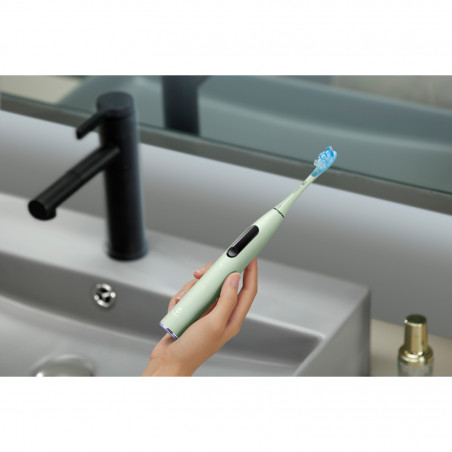Електрическа четка за зъби Oclean X Ultra 20 S, 84000 об/мин, AI, Интелигентни сензори, Bluetooth, Wi-Fi, Адаптация към ортодонтско лечение, LED, 3 глави, Зелен