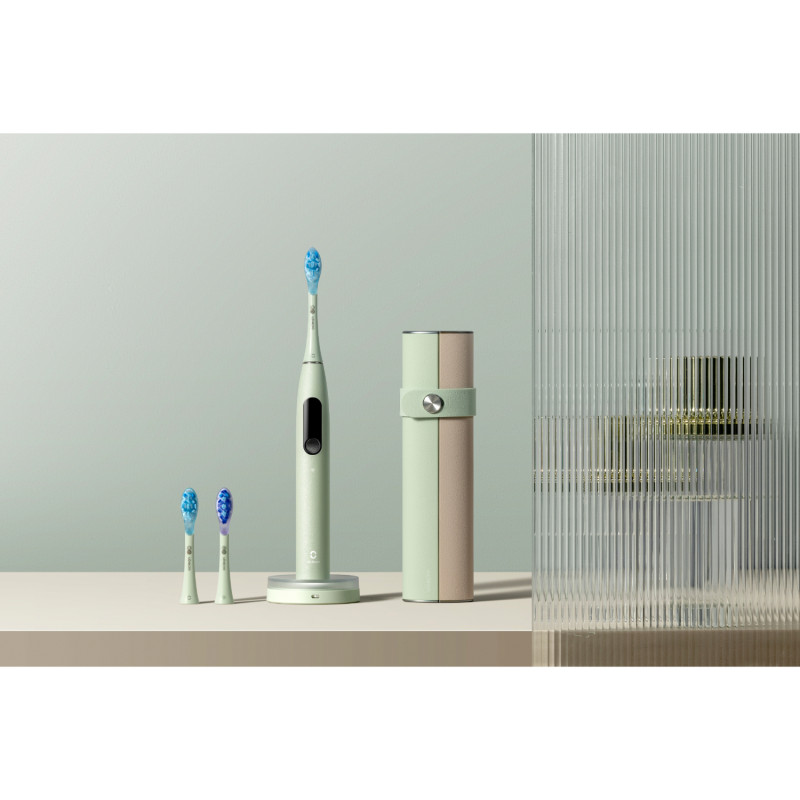 Електрическа четка за зъби Oclean X Ultra 20 S, 84000 об/мин, AI, Интелигентни сензори, Bluetooth, Wi-Fi, Адаптация към ортодонтско лечение, LED, 3 глави, Зелен