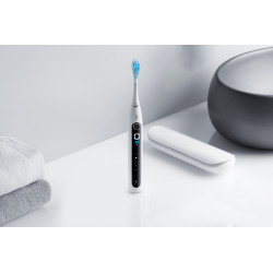 Електрическа четка за зъби Oclean X Pro 20 Set, AI, Maglev 4.0, 84000 об/мин, Wi-Fi, FlexFit, IPX7, Сигнал при пропусната зона, 40 дни автономност, Калъф, Бял