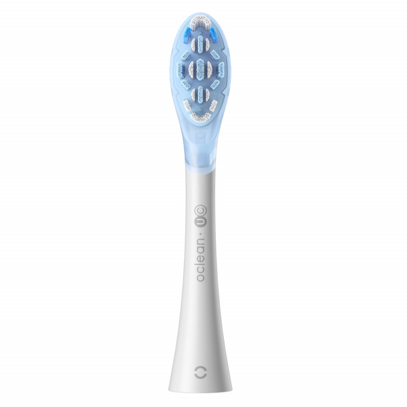 Комплект 2 бр резервни глави за електрическа четка за зъби Oclean Ultra Clean Brush Head, Твърда, Дълбоко почистване, DuPont, FlexFit, Бял