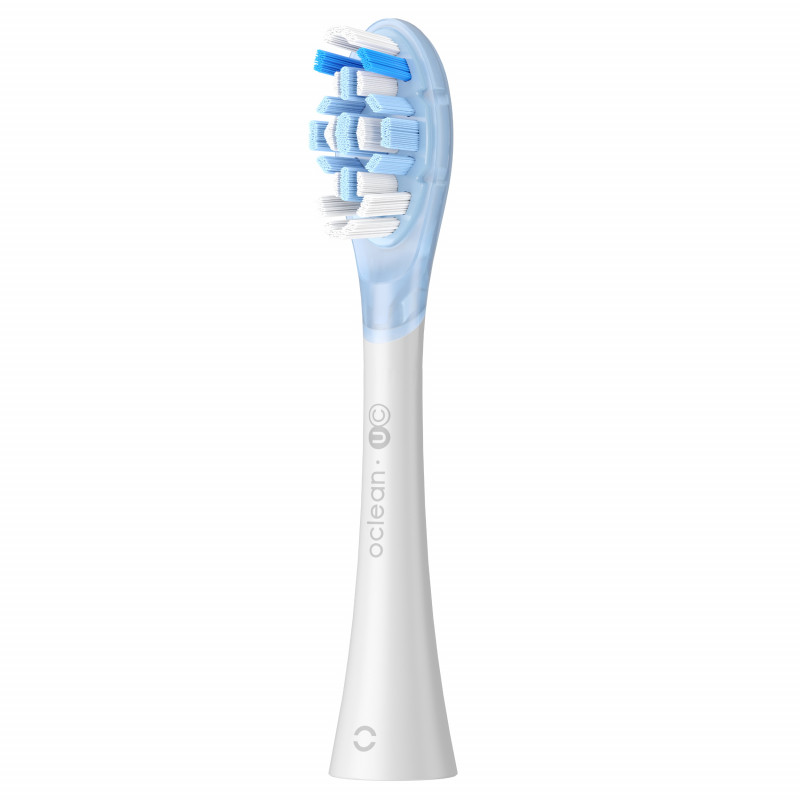 Комплект 2 бр резервни глави за електрическа четка за зъби Oclean Ultra Clean Brush Head, Твърда, Дълбоко почистване, DuPont, FlexFit, Бял