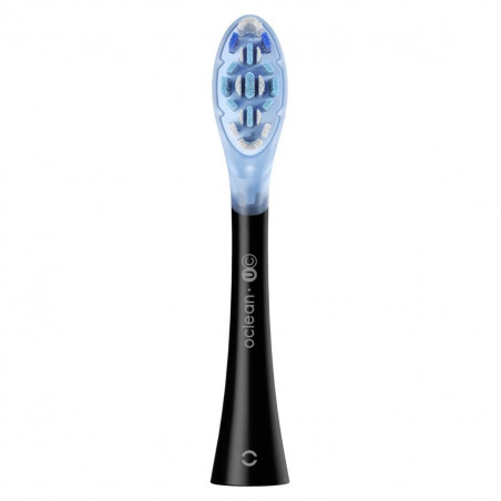 Комплект 2 бр резервни глави за електрическа четка за зъби Oclean Ultra Clean Brush Head, Твърда, Дълбоко почистване, DuPont, FlexFit, Черен