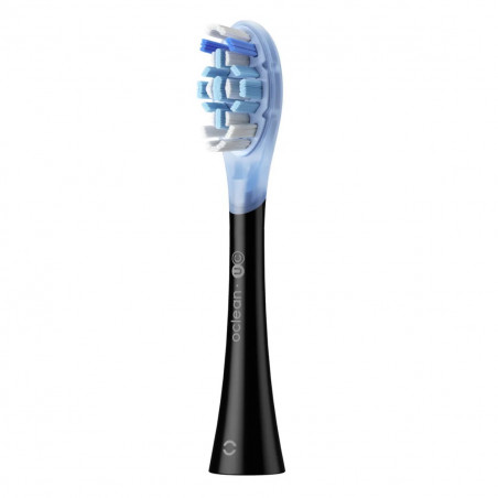 Комплект 2 бр резервни глави за електрическа четка за зъби Oclean Ultra Clean Brush Head, Твърда, Дълбоко почистване, DuPont, FlexFit, Черен