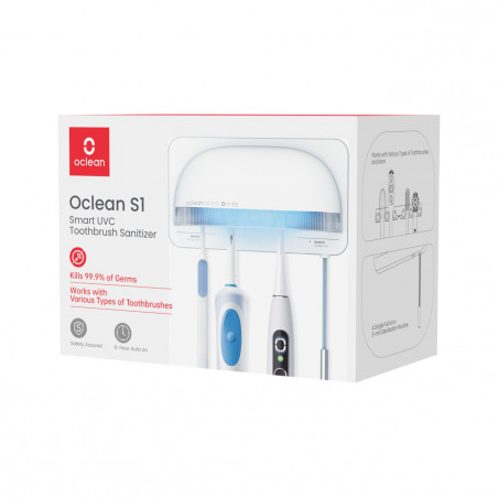 Стерилизатор за четки за зъби Oclean S1, 0.7W, Автоматичен режим, 1000 mAh, 99.9% ефективност, Автономия 20 дена, USB-C, Бял