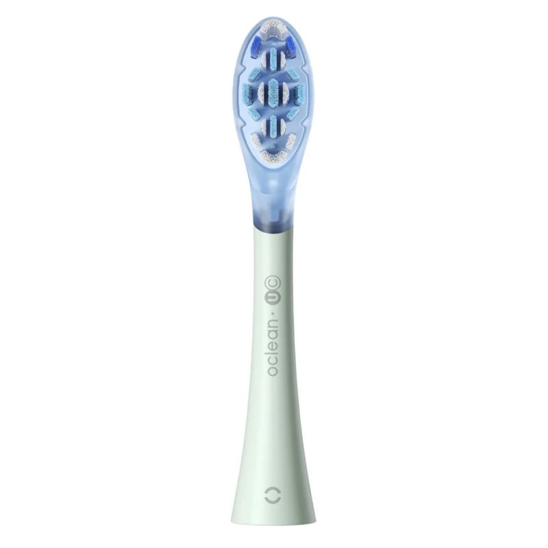 Комплект 2 бр резервни глави за електрическа четка за зъби Oclean Ultra Clean Brush Head, Твърда, Дълбоко почистване, DuPont, FlexFit, Зелен