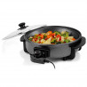 Електрически тиган Royalty Line PP-18214, 1500W, 42 см, 5.5 l, Стъклен капак, Термостат, Шагрен