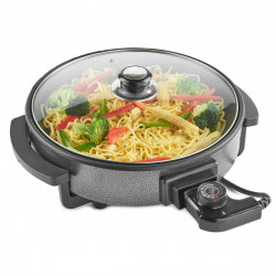 Електрически тиган Royalty Line PP-18214, 1500W, 42 см, 5.5 l, Стъклен капак, Термостат, Шагрен