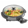 Електрически тиган Royalty Line PP-18214, 1500W, 42 см, 5.5 l, Стъклен капак, Термостат, Шагрен
