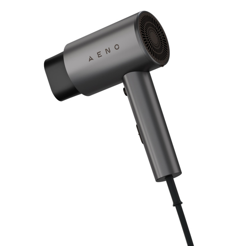 Сешоар AENO AHD0002, 2000W, 3 степени, Cool shot, Сгъваема дръжка, Концентратор, Йонизация, 67 dB, Сив