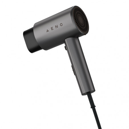 Сешоар AENO AHD0002, 2000W, 3 степени, Cool shot, Сгъваема дръжка, Концентратор, Йонизация, 67 dB, Сив