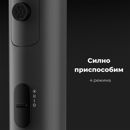 Сешоар AENO AHD0002, 2000W, 3 степени, Cool shot, Сгъваема дръжка, Концентратор, Йонизация, 67 dB, Сив