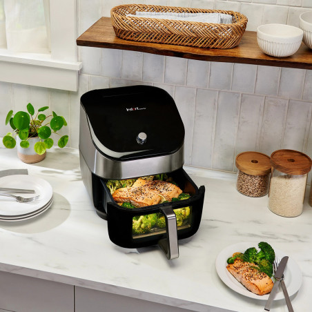 Фритюрник с горещ въздух Instant Pot Vortex Plus ClearCook & OdourErase 140310401, 1700W, 5.7 л, 6 програми, 35-205C, EvenCrisp, Двоен филтър, Черен