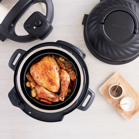 Мултикукър Instant Pot Duo Crisp + Air Fryer 140004401, 1500 W, 5.7 л, 11 програми, Кошница Air Fryer, EvenCrisp, Инокс