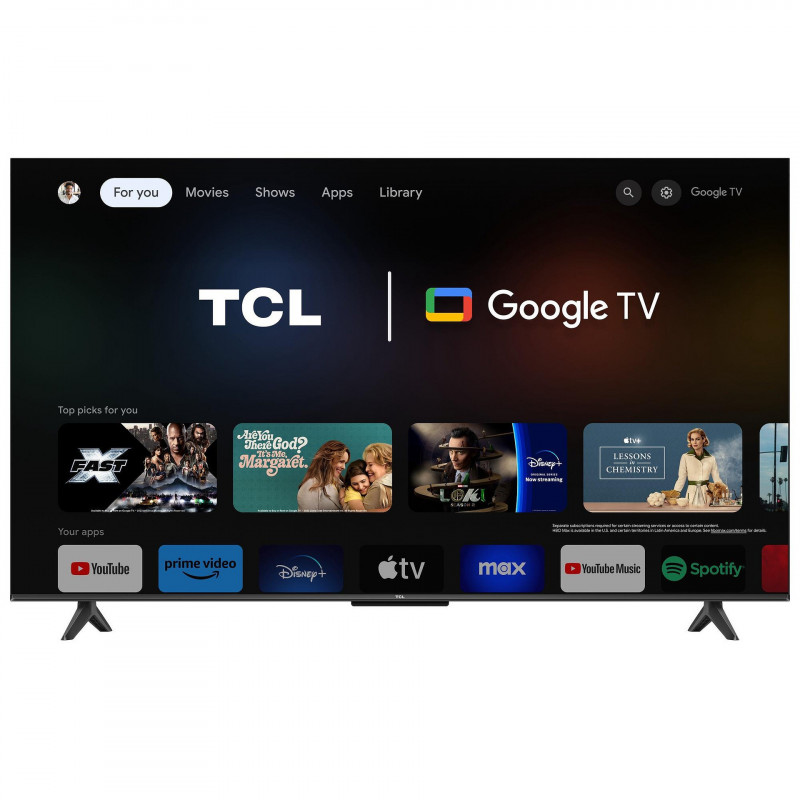 Телевизор TCL 55P69B, 55", 139 см, 4K UHD 3840x2160, Клас E, Android, LED, Wi-Fi, HDR10, Черен