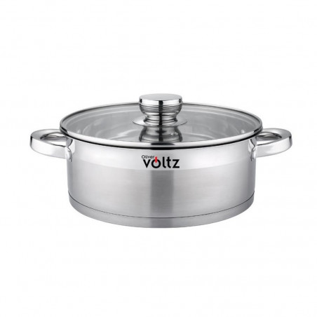 Тенджера Oliver Voltz OV51210Q22, 3 л, 22 x 8 см, Плитка, Индукция, Дебело дъно, Инокс