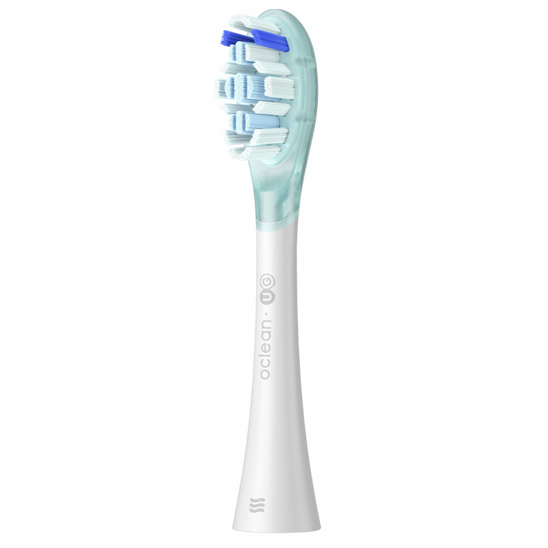 Комплект 2 бр резервни глави за електрическа четка за зъби Oclean Ultra Gum Care Brush Head, Мека, Нежно почистване, DuPont, FlexFit, Бял