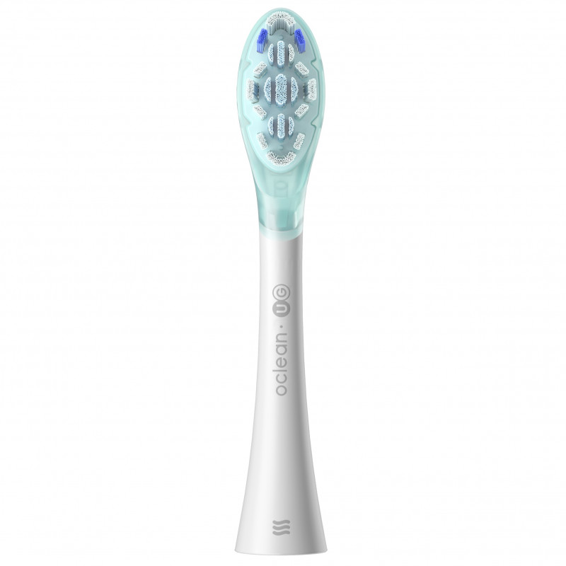 Комплект 2 бр резервни глави за електрическа четка за зъби Oclean Ultra Gum Care Brush Head, Мека, Нежно почистване, DuPont, FlexFit, Бял