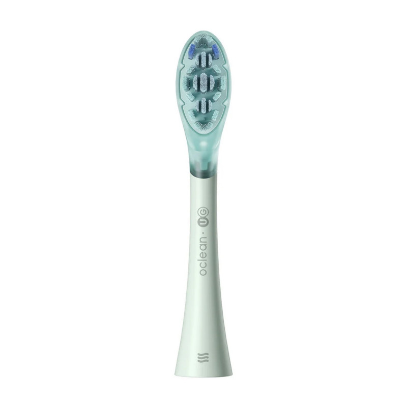 Комплект 2 бр резервни глави за електрическа четка за зъби Oclean Ultra Gum Care Brush Head, Мека, Нежно почистване, DuPont, FlexFit, Зелен