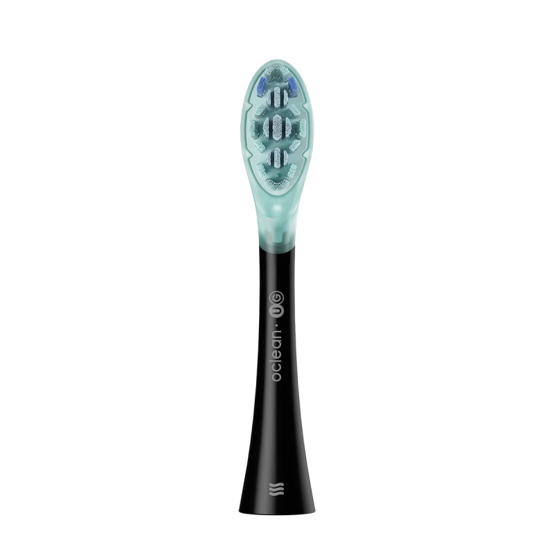 Комплект 2 бр резервни глави за електрическа четка за зъби Oclean Ultra Gum Care Brush Head, Мека, Нежно почистване, DuPont, FlexFit, Черен