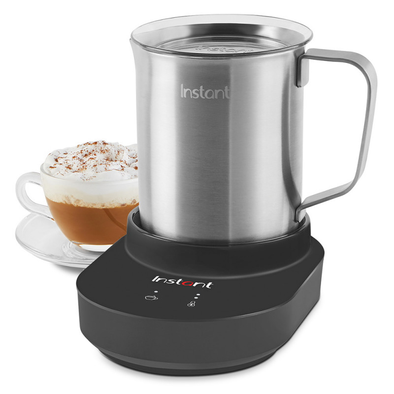 Уред за разпенване на мляко Instant Pot Frother Station 140345701EU, 600W, 500 мл, Тъчскрийн, Без BPA/PFOA/PTFE, 3 темп настройки, 3 нива на разпенване, Инокс/черен
