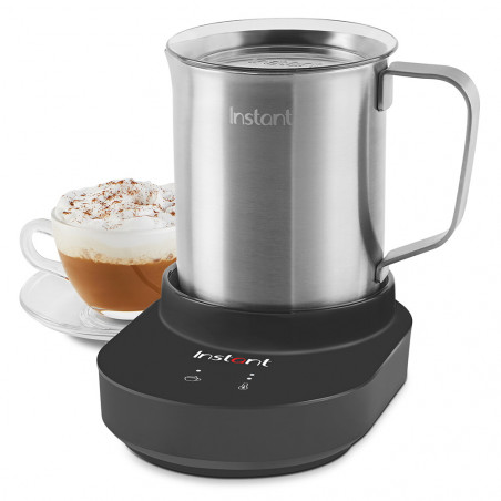 Уред за разпенване на мляко Instant Pot Frother Station 140345701EU, 600W, 500 мл, Тъчскрийн, Без BPA/PFOA/PTFE, 3 темп настройки, 3 нива на разпенване, Инокс/черен