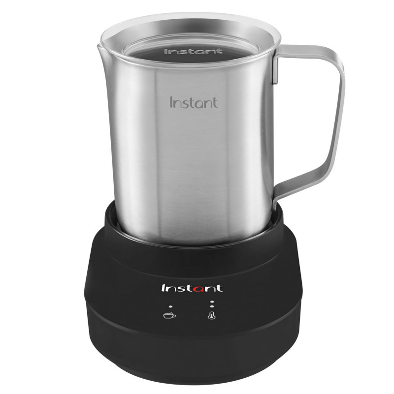 Уред за разпенване на мляко Instant Pot Frother Station 140345701EU, 600W, 500 мл, Тъчскрийн, Без BPA/PFOA/PTFE, 3 темп настройки, 3 нива на разпенване, Инокс/черен
