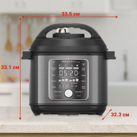 Мултикукър Instant Pot Pro Plus 112020101, 1200W, 5.7 л, 10 програми, WiFi управление, Неръждаема стомана, Черен