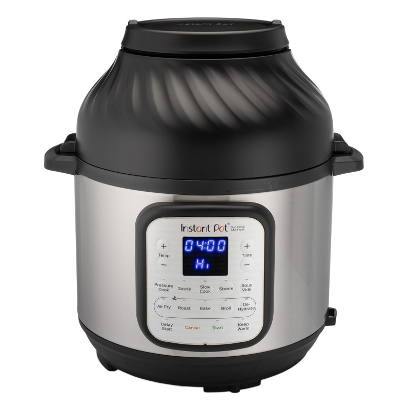 Мултикукър Instant Pot Duo Crisp + Air Fryer 140004401, 1500 W, 5.7 л, 11 програми, Кошница Air Fryer, EvenCrisp, Инокс
