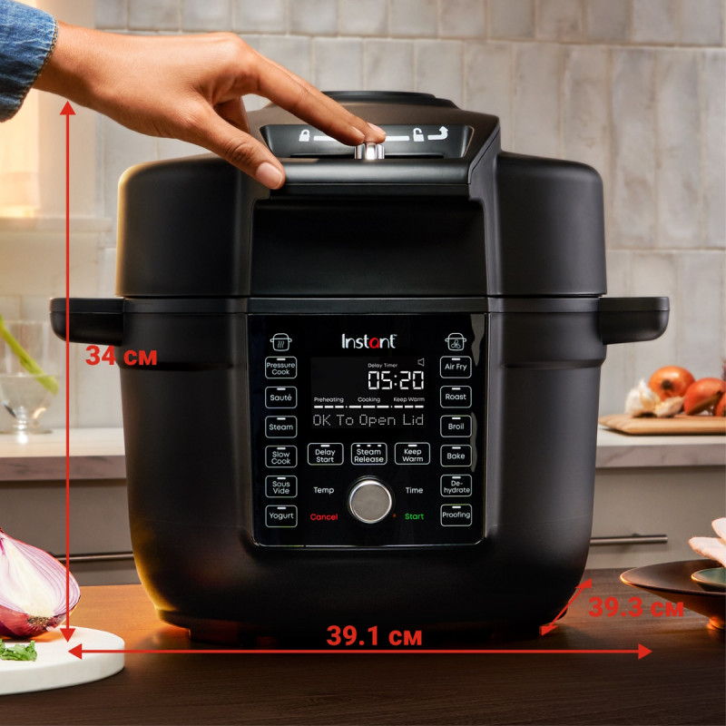 Мултикукър Instant Pot Duo Crisp Ultimate Lid 140005901, 1500W, 6.2 л, 11 програми, Кошница Ultimate Lid, EvenCrisp, Черен