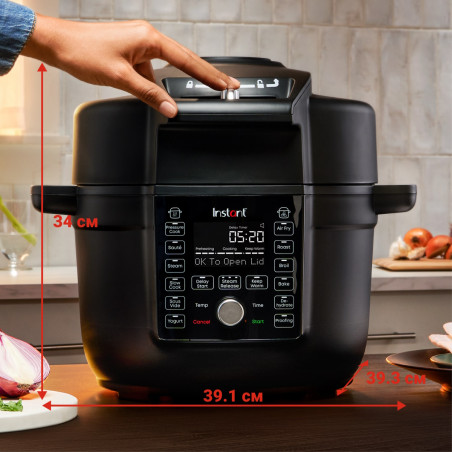Мултикукър Instant Pot Duo Crisp Ultimate Lid 140005901, 1500W, 6.2 л, 11 програми, Кошница Ultimate Lid, EvenCrisp, Черен
