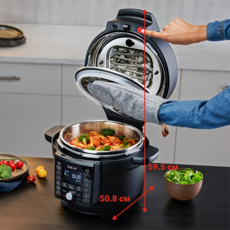 Мултикукър Instant Pot Duo Crisp Ultimate Lid 140005901, 1500W, 6.2 л, 11 програми, Кошница Ultimate Lid, EvenCrisp, Черен