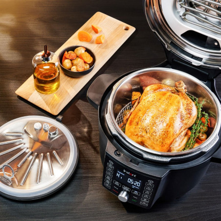 Мултикукър Instant Pot Duo Crisp Ultimate Lid 140005901, 1500W, 6.2 л, 11 програми, Кошница Ultimate Lid, EvenCrisp, Черен
