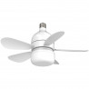 Вентилатор за таван Kumtel KTF-201, 12W, 6500K/3500K, E27, LED, 3 режима, 4 скорости, Дистанционно управление, Бял