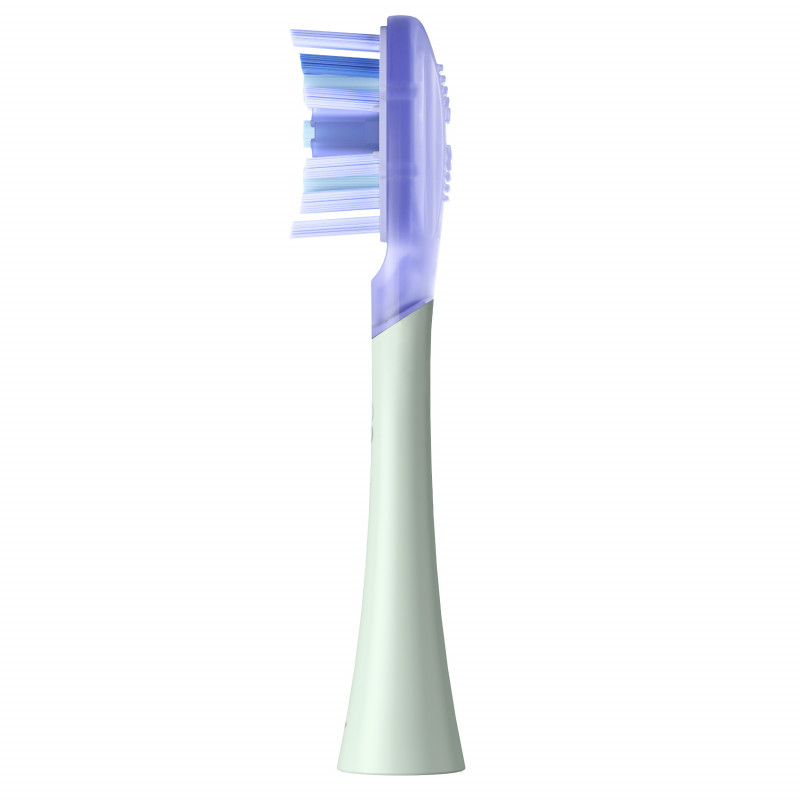 Комплект 2 бр резервни глави за електрическа четка за зъби Oclean Ultra White Brush Head, Твърда, За Избелване, DuPont, FlexFit, 2 бр, Зелен