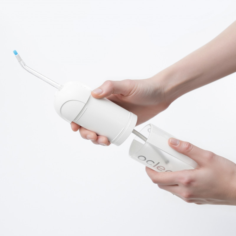 Зъбен душ Oclean W10 Lite, 3 режима, 2 накрайника, 1200 импулса в минута, До 140 PSI, USB-C, Бял
