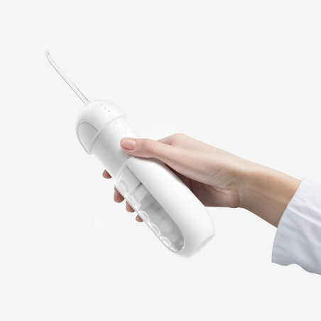 Зъбен душ Oclean W10 Lite, 3 режима, 2 накрайника, 1200 импулса в минута, До 140 PSI, USB-C, Бял