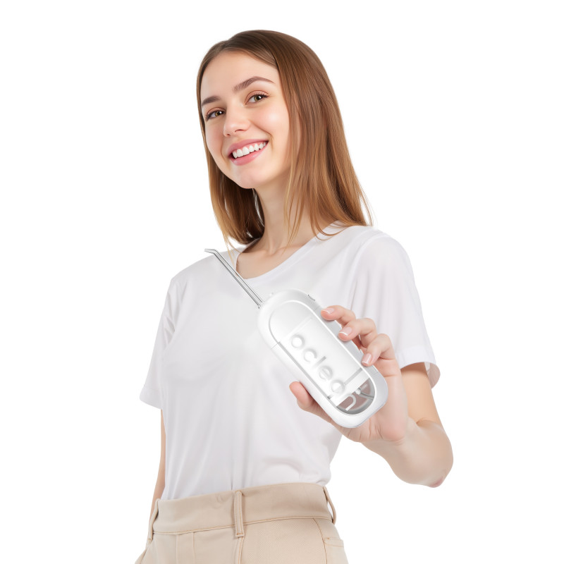 Зъбен душ Oclean W10 Lite, 3 режима, 2 накрайника, 1200 импулса в минута, До 140 PSI, USB-C, Бял