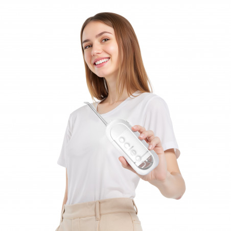 Зъбен душ Oclean W10 Lite, 3 режима, 2 накрайника, 1200 импулса в минута, До 140 PSI, USB-C, Бял