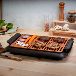 Бездимна скара Oliver Voltz OV51015J, 1250W, 36x23см, 2 зони, Незалепващо покритие, Черен/оранжев