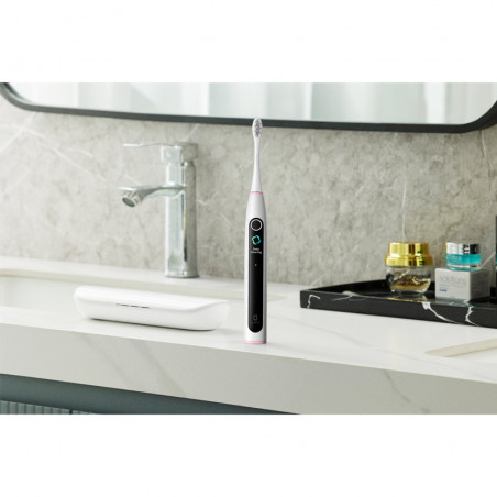 Електрическа четка за зъби Oclean X Lite, 72000 об/мин, 5 режима, Smart, Тъчскрийн, До 40 дни автономия, Отчитане на почистените зони, Светлосив