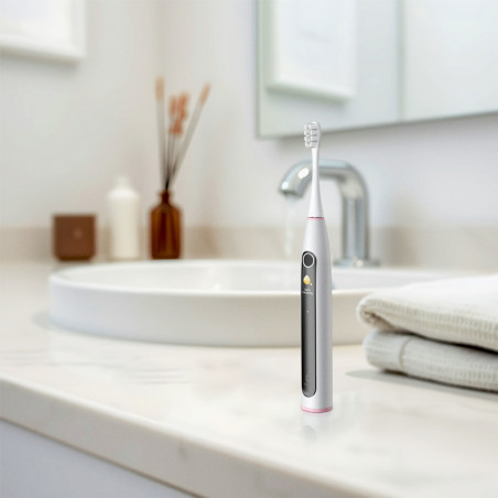 Електрическа четка за зъби Oclean X Lite, 72000 об/мин, 5 режима, Smart, Тъчскрийн, До 40 дни автономия, Отчитане на почистените зони, Светлосив