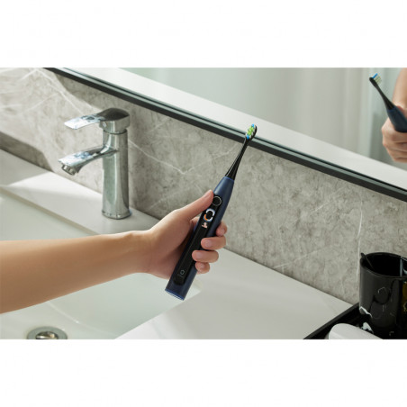 Електрическа четка за зъби Oclean X Lite, 72000 об/мин, 5 режима, Smart, Тъчскрийн, До 40 дни автономия, Отчитане на почистените зони, Тъмносин